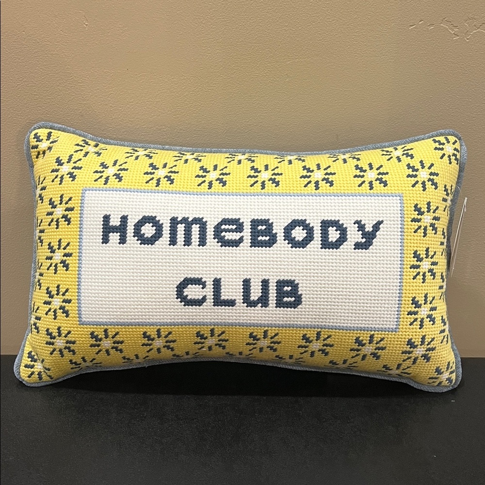 Rachel Zoe | Embroidered “Homebody Club” Pillow
